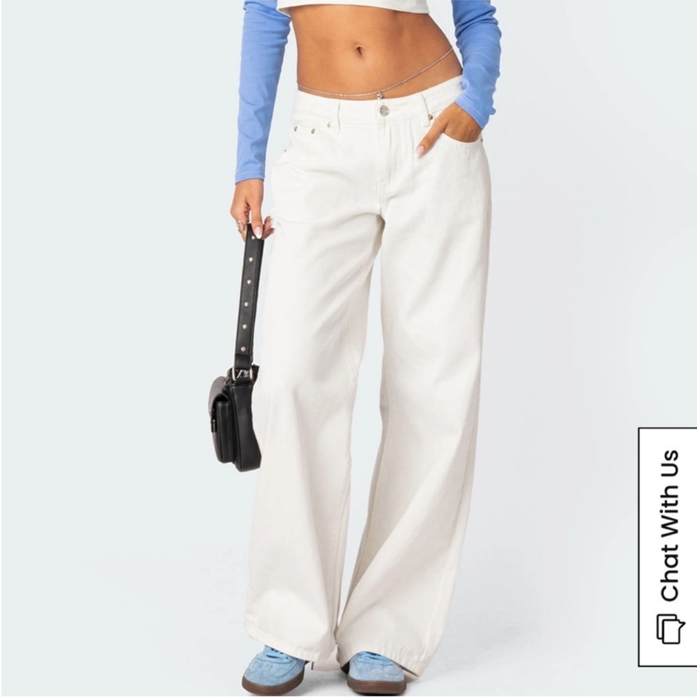 Edikted Roman low rise white slouchy jean